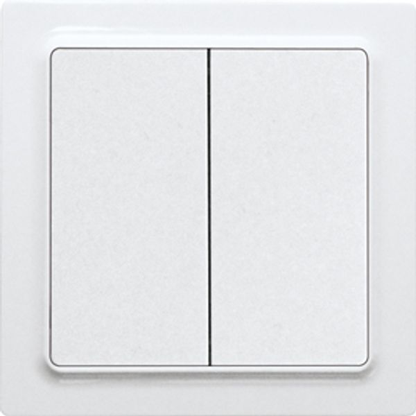 Wireless 2-way pushbutton in E-Design55, polar white glossy 30055705 image 1