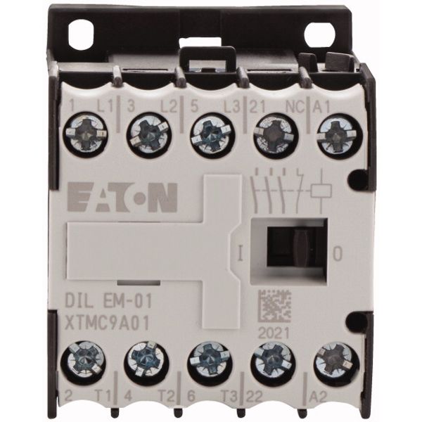 Contactor, 24 V DC, 3 pole, 380 V 400 V, 4 kW, Contacts N/C = Normally closed= 1 NC, Screw terminals, DC operation image 2