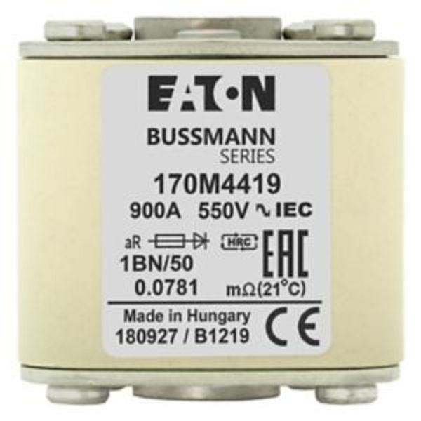 Fuse-link, high speed, 400 A, AC 1250 V, size 1, 53 x 69 x 80 mm, aR, IEC, UL, single indicator image 3