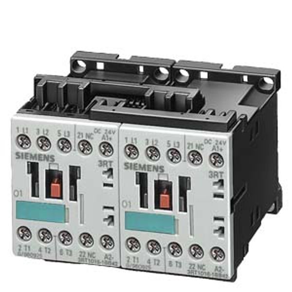 Reversing contactor assembly AC-3, 3 kW/400 V, 48 V DC 3-pole, Size S00 Screw terminal Electrical and mechanical  3RA1315-8XB30-1BW4 image 1