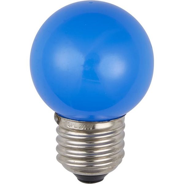 LED E27 Ball G45x68 230V 1W 320° AC Blue Non-Dim image 1
