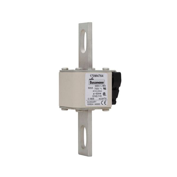 Fuse-link, high speed, 500 A, AC 690 V, size 1, 53 x 69 x 136 mm, aR, IEC, UL, K type indicator, 115 mm centers image 15