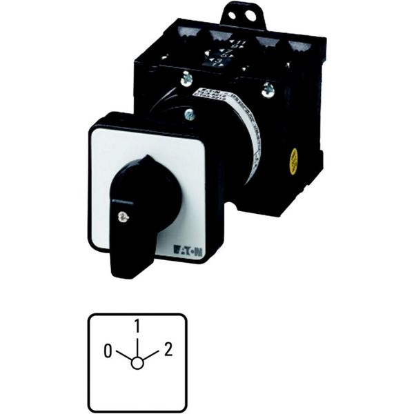 Step switches, T3, 32 A, rear mounting, 3 contact unit(s), Contacts: 6, 45 °, maintained, With 0 (Off) position, 0-2, Design number 15069 image 1