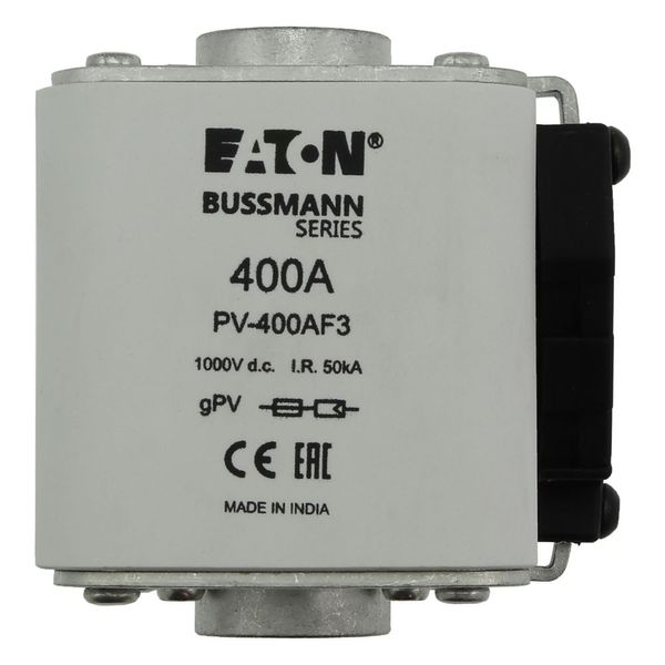 Fuse-link, high speed, 400 A, DC 1000 V, size 3, 76 x 92 x 91 mm, gPV, IEC, UL, single indicator image 11