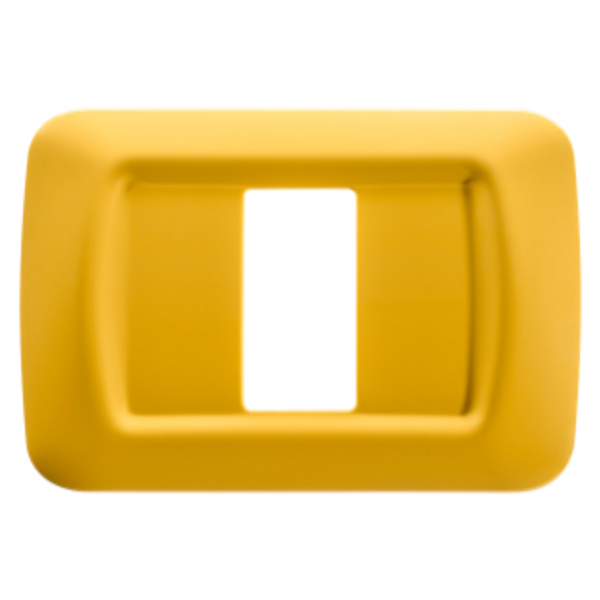 TOP SYSTEM PLATE - IN TECHNOPOLYMER GLOSS FINISHING - 1 GANG - CORN YELLOW - SYSTEM image 1