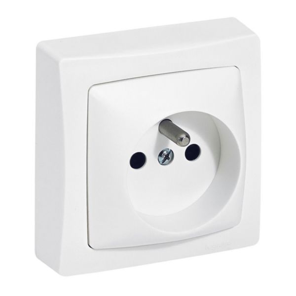 Socket with earth Surface-mounted equipment - auto terminals - White image 1