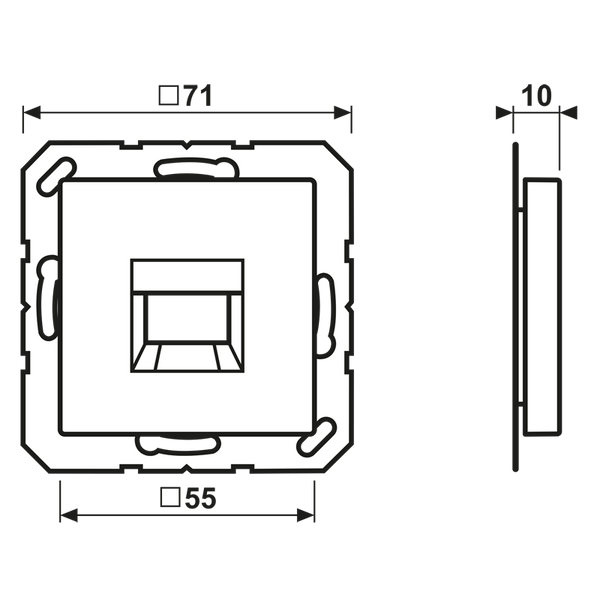 Centre plate for MJ f. 1 socket A1569-15WEMO image 2