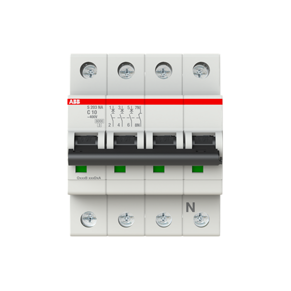 S203-B10NA Miniature Circuit Breaker - 3+NP - B - 10 A image 6