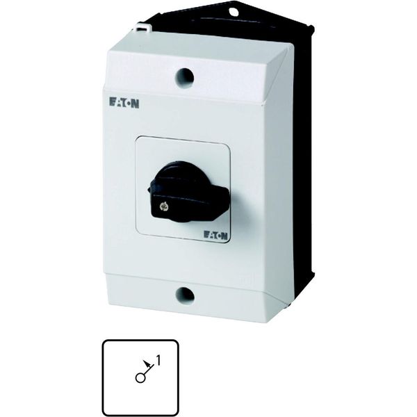 On switches, T0, 20 A, surface mounting, 1 contact unit(s), Contacts: 2, Spring-return in position 1, 45 °, momentary, With spring-return from 1, I image 2