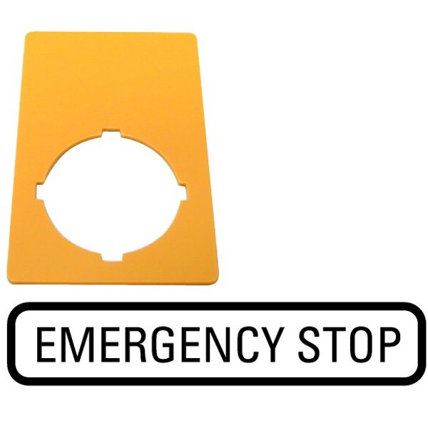 Label, emergency switching off, yellow, HxW=50x33mm, emergency-Stop image 1