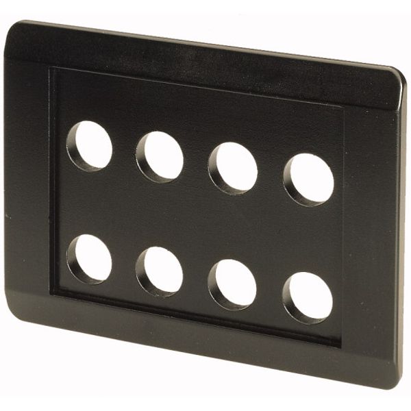 Flush mounting plate, black, 8 mounting locations image 1