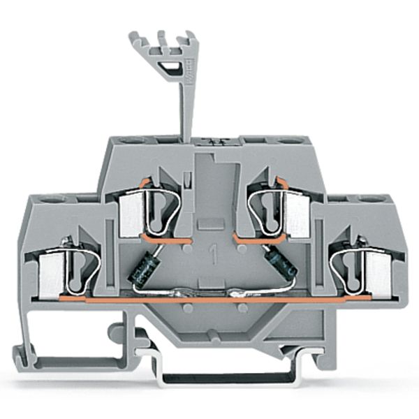 Component terminal block double-deck with 2 diodes 1N4007 gray image 4