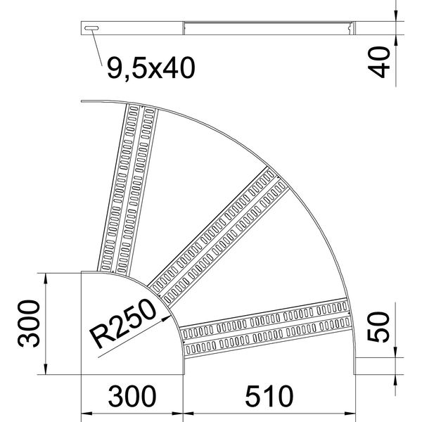 SLZB 90 500 ALU 90° bend with Z-rung B510mm image 2