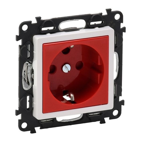 2P+E socket with shutters Valena Life -red tamperproof -German std -16A -250V~ image 1