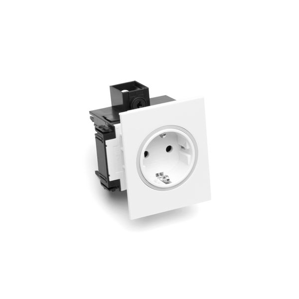 Single socket outlet for Data trunking Signa Base, RAL 9010 image 1