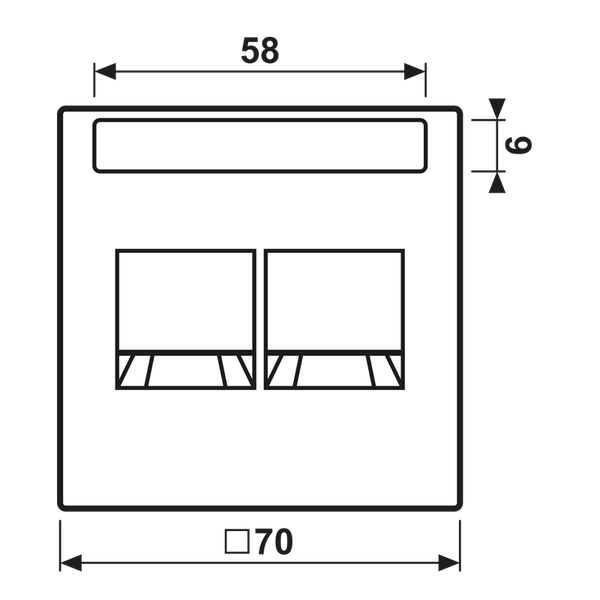 Centre plate for MJ f. 2 sockets LS1969-2NAWE image 3