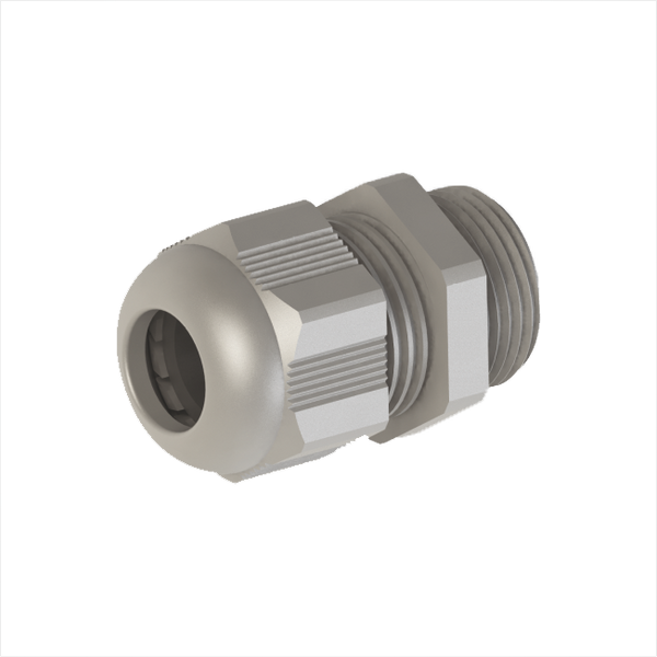 Cable gland, PG13,5, 6-12mm, PA6, light grey RAL7035, IP68 (w Locknut and O-ring) image 1