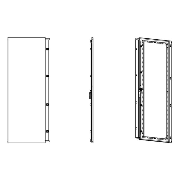 Sheet steel door left for 2 door enclosures H=2000 W=600 mm image 1