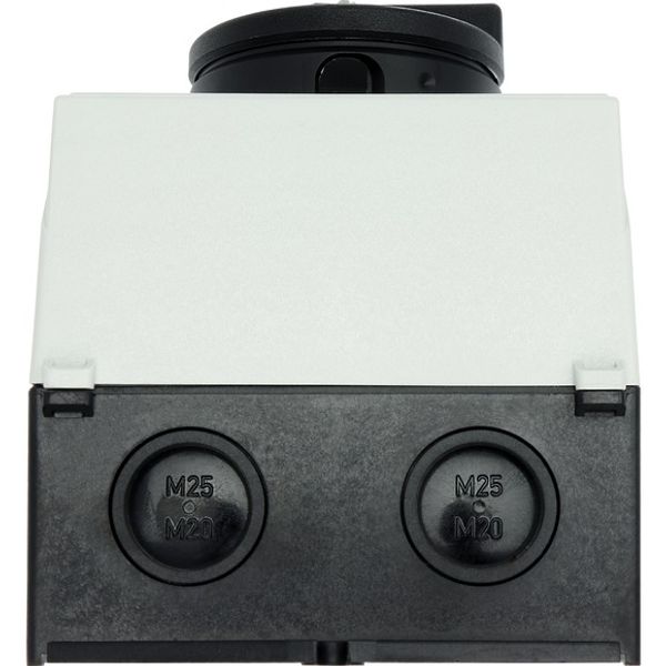 Main switch, P1, 32 A, surface mounting, 3 pole, 1 N/O, 1 N/C, STOP function, With black rotary handle and locking ring, Lockable in the 0 (Off) posit image 14