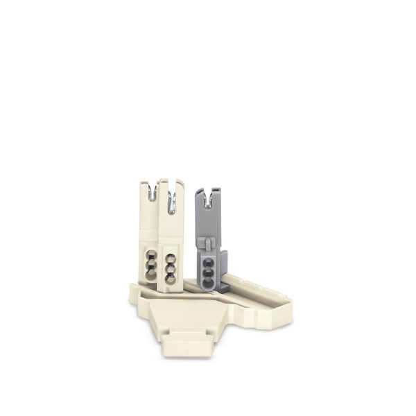 Female connector;with strain relief plate;4-pole;white/gray image 1