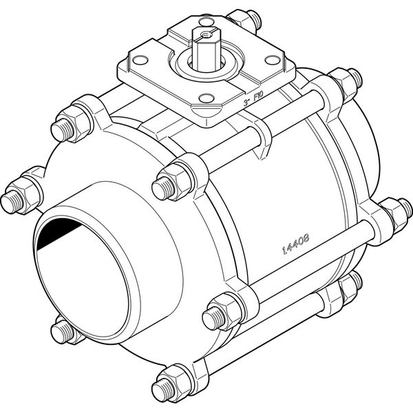 VZBA-4"-WW-63-T-22-F10-V4V4T Ball valve image 1