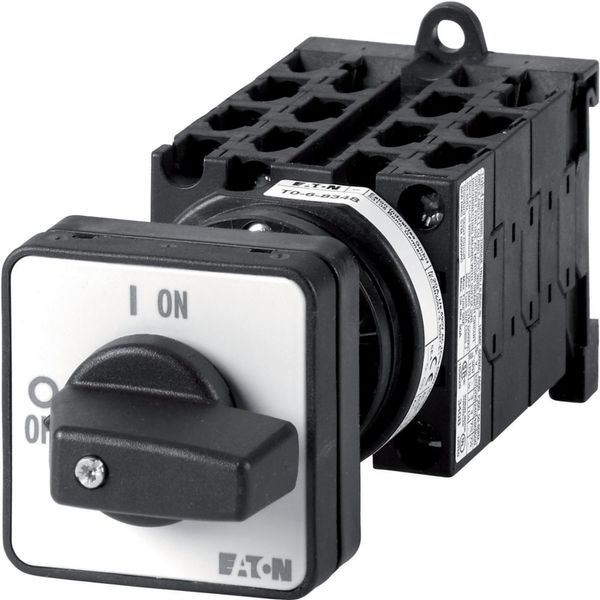 On-Off switch, T0, 20 A, rear mounting, 6 contact unit(s), 11-pole, with black thumb grip and front plate image 3