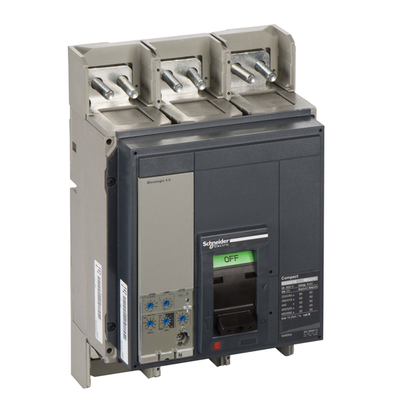 circuit breaker ComPact NS800N, 50 kA at 415 VAC, Micrologic 5.0 trip unit, 800 A, fixed,3 poles 3d image 4