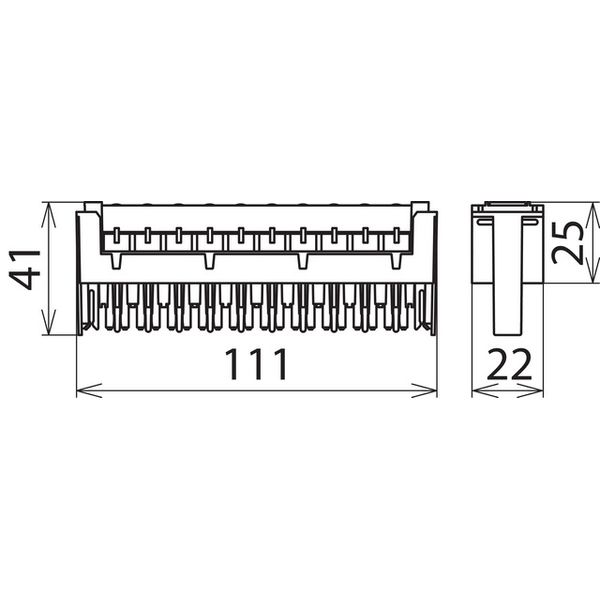 Surge protective block LSA-Plus Techn., 10 pairs, with 3-electrode arr image 2