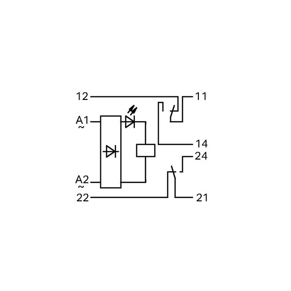 Relay module Nominal input voltage: 24 V AC/DC 2 changeover contacts g image 3