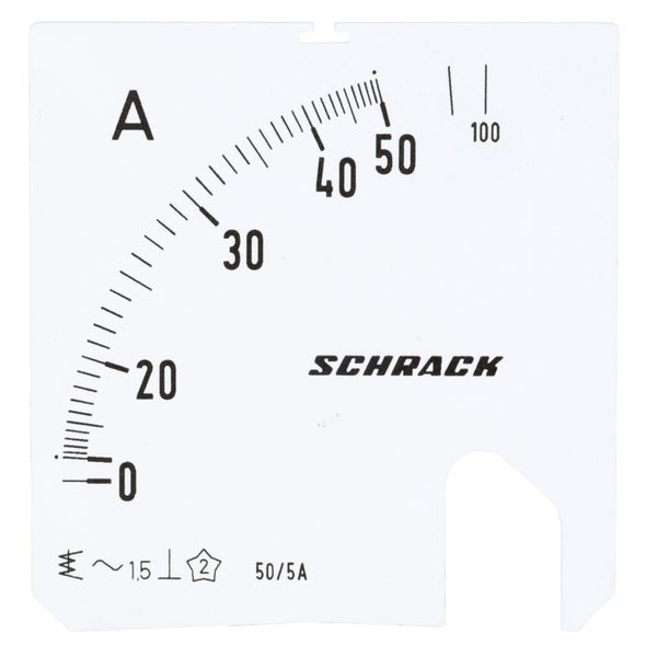 Scale Plate, 72x72mm, 50/100/5A AC image 1