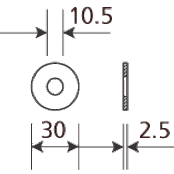 Sluitring Elvz 10.5x30x2.5 M10 image 1