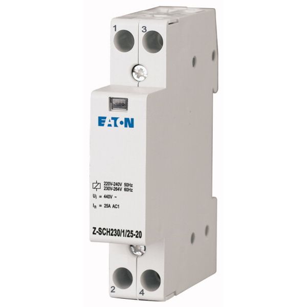 Installation contactor, 230VAC, 2N/O, 25A image 2