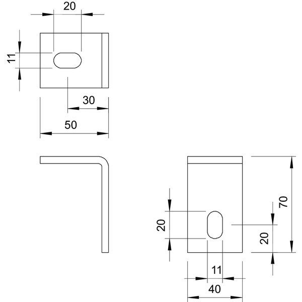 BW 70 40 FT Fastening bracket  70x50x40 image 2