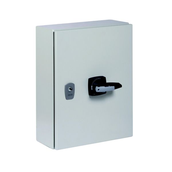 Switch-disconnector, DMM, 125 A, 4 pole, STOP function, with grey knob, in steel enclosure image 9