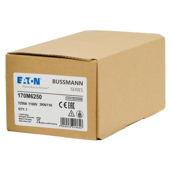 Fuse-link, high speed, 1250 A, AC 1100 V, size 3, 76 x 92 x 139 mm, aR, DIN, IEC, single indicator image 14