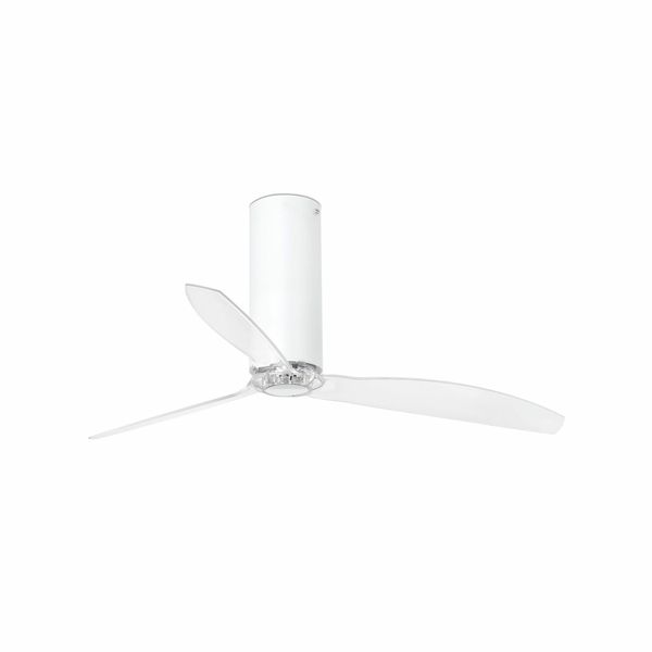 TUBE FAN SHINY WHITE/TRANSPARENT CEILING FAN WITH image 1