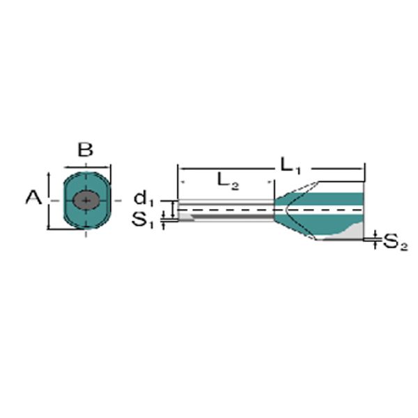 Wire end ferrule, Twin wire-end ferrule, 0.75 mm², Stripping length: 1 image 2