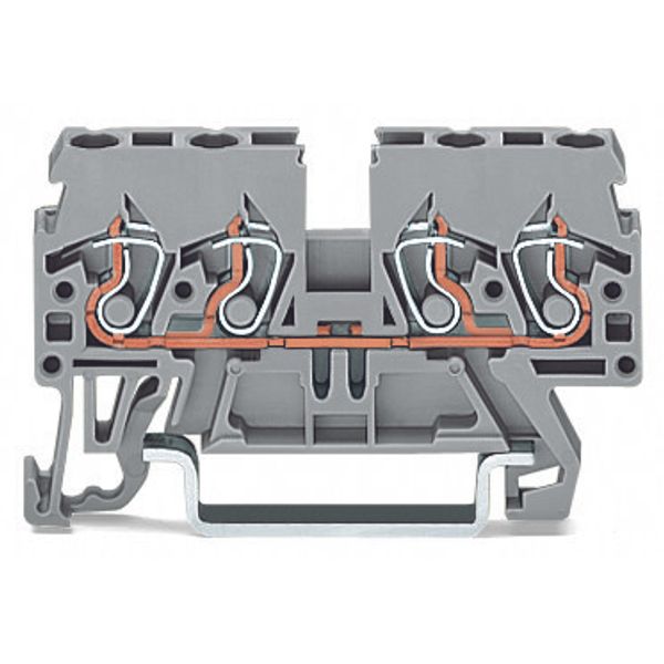 4-conductor through terminal block 2.5 mm² side and center marking red image 1