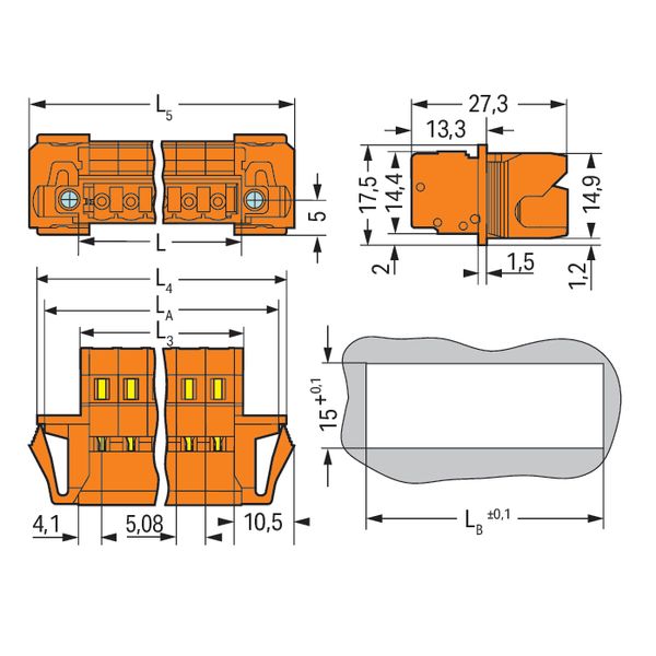 1-conductor male connector CAGE CLAMP® 2.5 mm² orange image 6