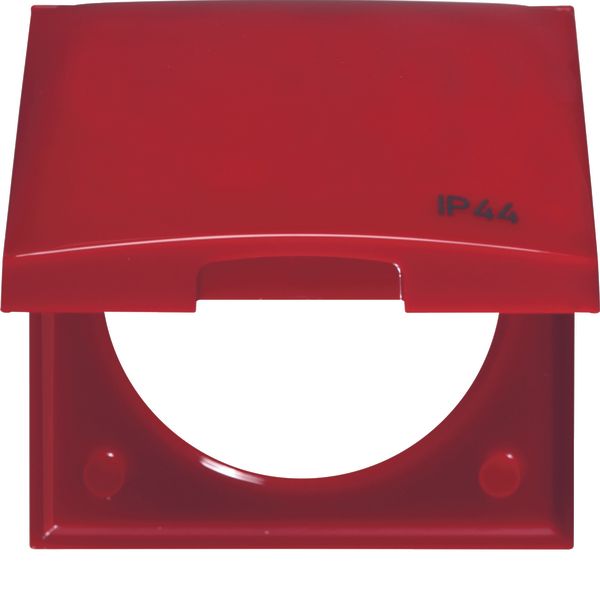Frame with hinged cover and imprint "IP44", Integro Flow, red glossy image 2