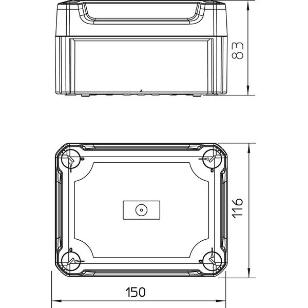 T 100 OE HD TR Junction box, closed with high transparent cover 150x116x83 image 2