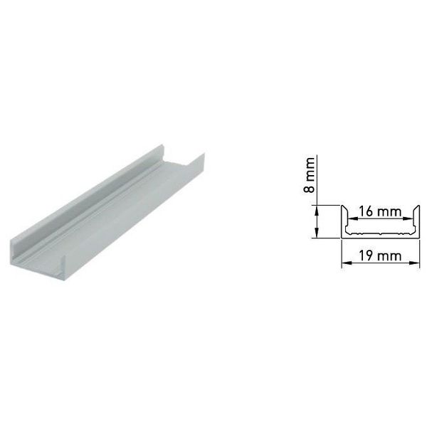 Aluminium profile LBF, L-2000mm W-19mm H-8mm image 1