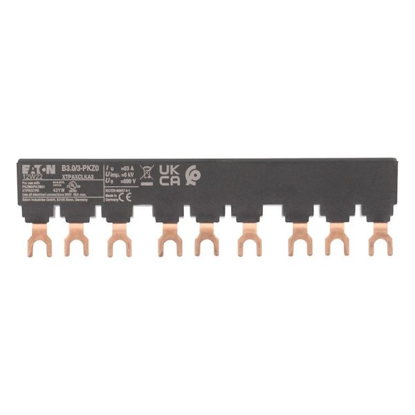 Three-phase busbar link, Circuit-breaker: 3, 135 mm, For PKZM0-... or PKE12, PKE32 without side mounted auxiliary contacts or voltage releases image 4