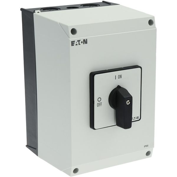 On-Off switch, P3, 63 A, surface mounting, 3 pole, with black thumb grip and front plate image 12