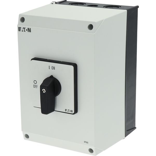On-Off switch, P3, 63 A, surface mounting, 3 pole, with black thumb grip and front plate image 15