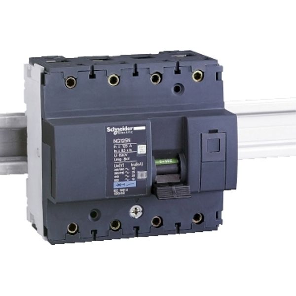 Miniature circuit-breaker, Acti9 NG125N, 3P+N, 125 A, C curve, 25 kA (IEC 60947-2) image 2