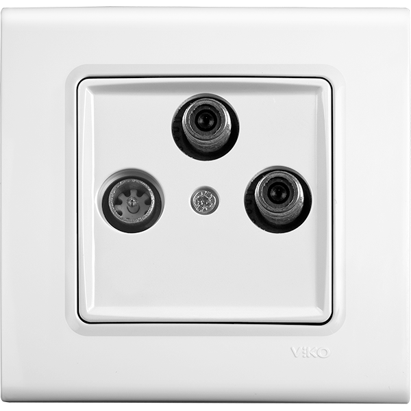 Linnera-Rollina TV-Radio Socket Terminated Beige image 1