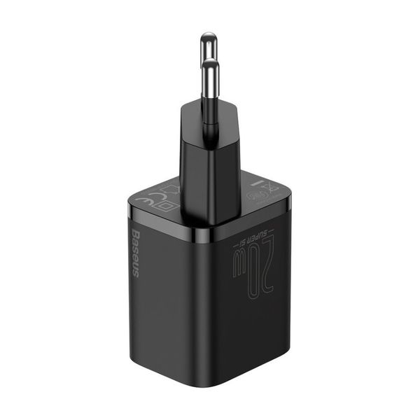 Wall Quick Charger Super Si 20W USB-C QC3.0 PD with Lightning 1m Cable, Black image 3