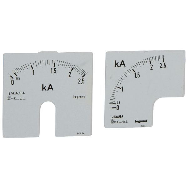 Measuring dial for ammeter - 0-2500 A - fixing on door image 2