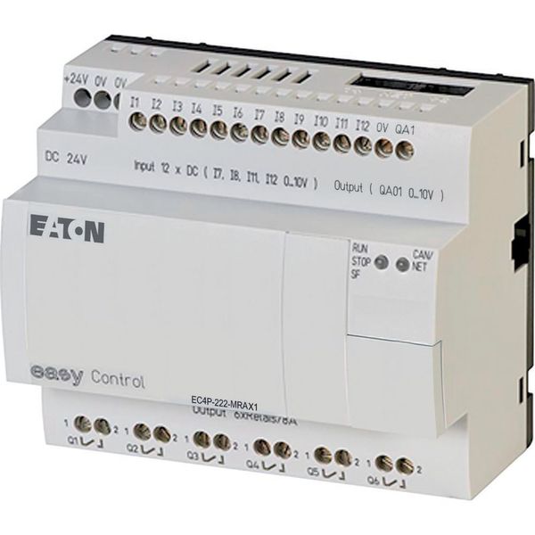 Compact PLC, 24 V DC, 12DI(of 4AI), 6DO(R), 1AO, ethernet, CAN image 1
